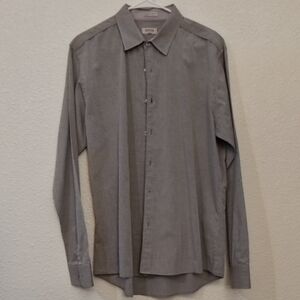 Make Offer Kenneth Cole Gray Dress Shirt Long Sleeve Pointed Collar